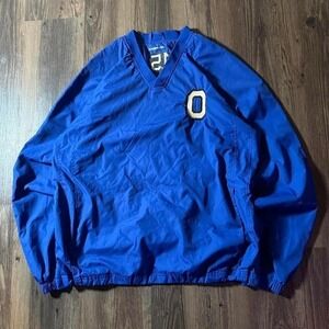 Sport Tek Pullover Windbreaker Jacket Mens Blue White Numbered‎ VTG Style
